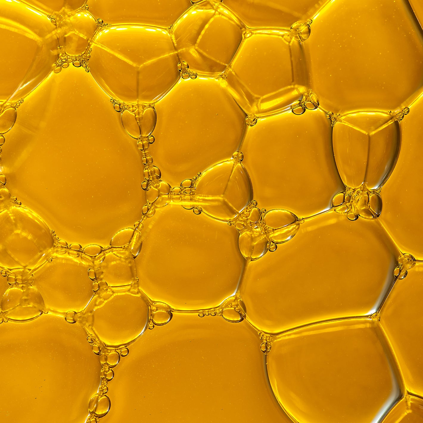 Close up of yellow/orange bubbles.
